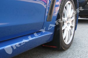 Mitsubishi Evolution Mud Flaps - Rally Armor - UR Black w/ Red Logo - Black - `08-`17
